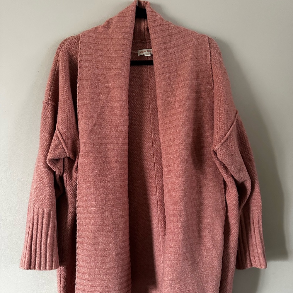 Knox Rose Pink Cardigan Oversized Sweater